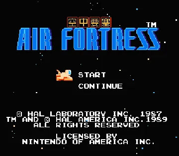 Air Fortress (Japan) screen shot title